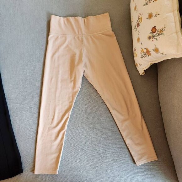 Takara carbon 38 high rise women's activewear beige tan shimmer basics M - Picture 2 of 6